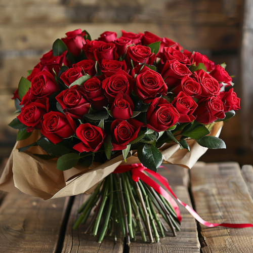 Ramo de 55 rosas rojas