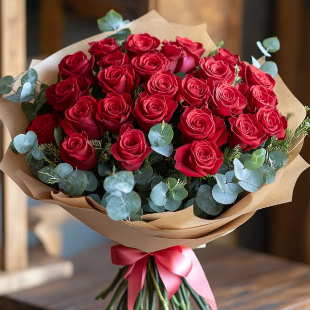 Ramo 24 Rosas Papel Madera