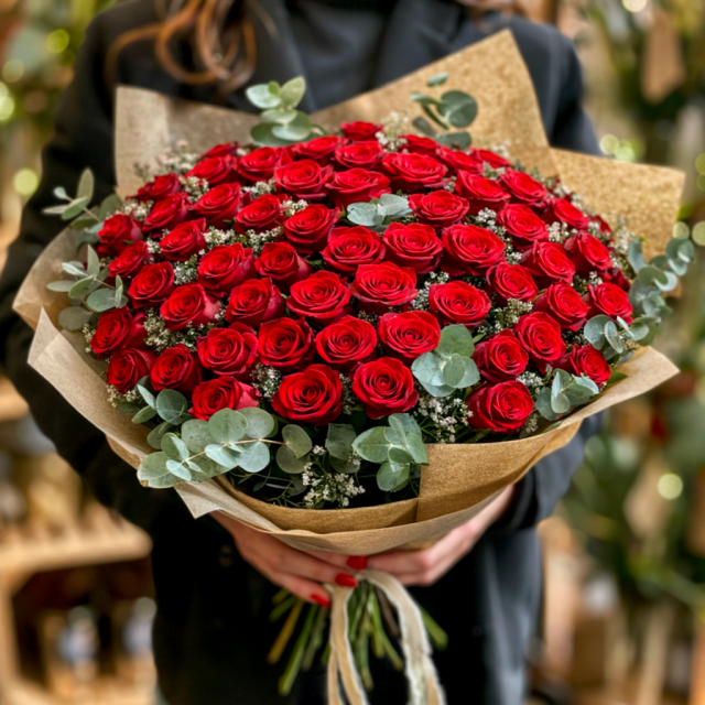 Ramo de 53 rosas rojas