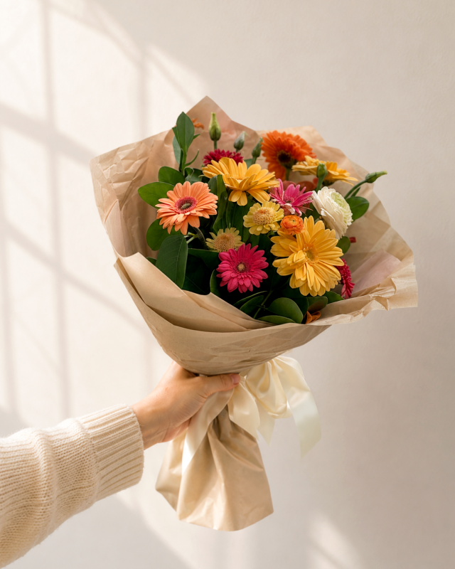 Ramo de gerberas y astromelias