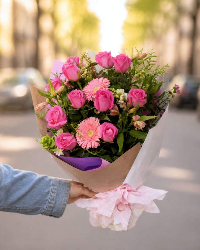 Ramo Surtido con rosas y gerberas