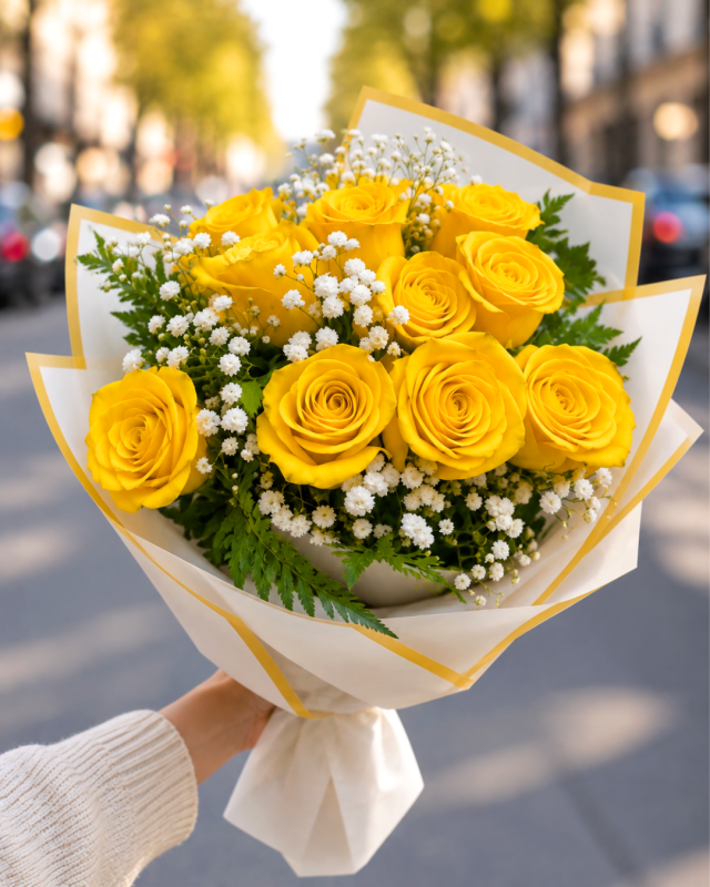 12 rosas amarillas