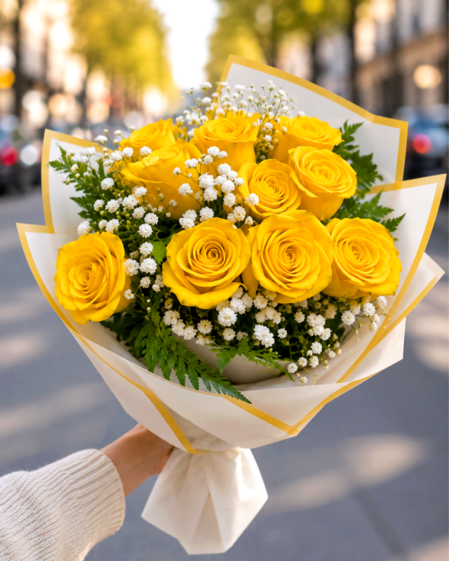 30 rosas amarillas