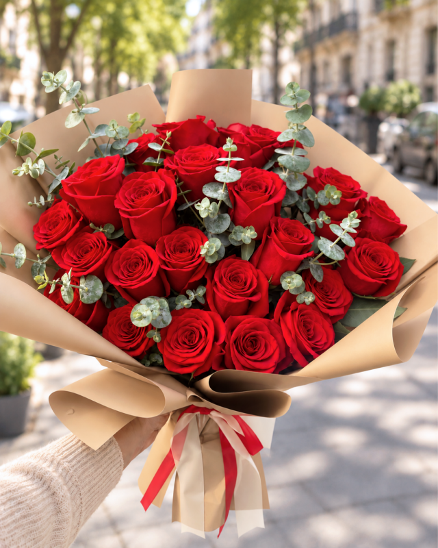 Ramo de 23 rosas rojas